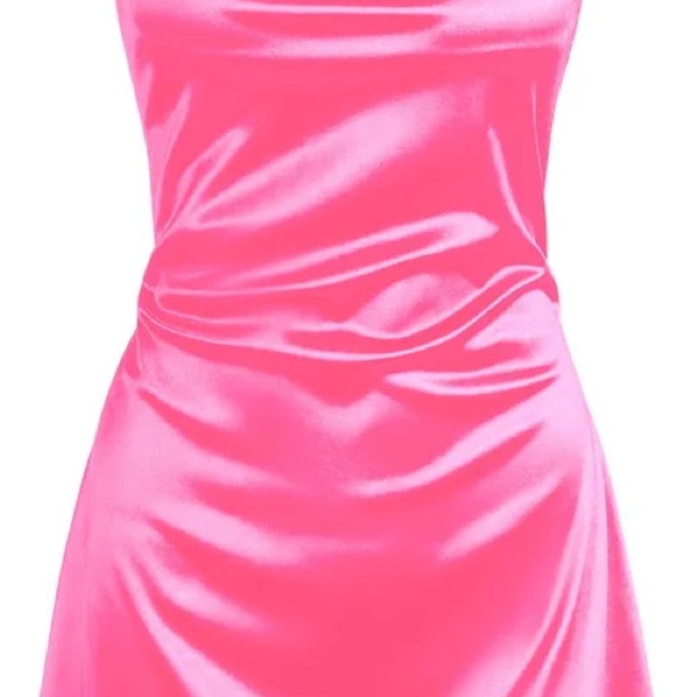Zaful Vibrant Pink Satin Chemise